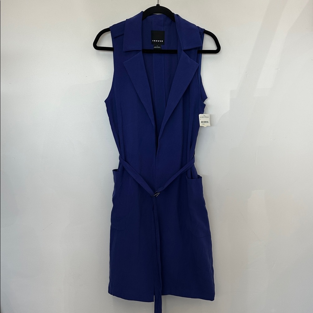 New Trove Royal Blue Sleeveless trench vest S